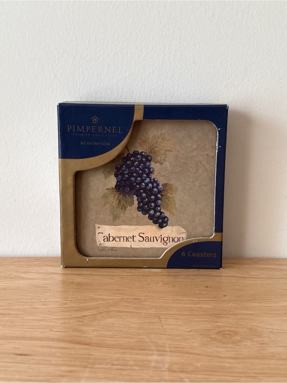 Pimpernel England Vineyard Grapes Cork Coasters Set of 6 Wine Country Barware - Picture 12 of 13